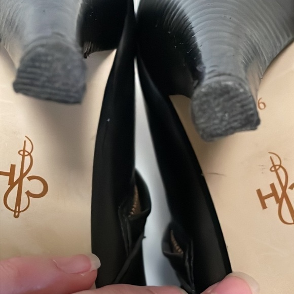Cole Haan Black Leather Harness Stiletto Booties Size 9.5 - Picture 8 of 9